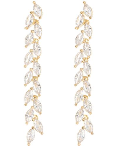 AREA STARS Marquise Crystal Cascading Linear Drop Earrings - White