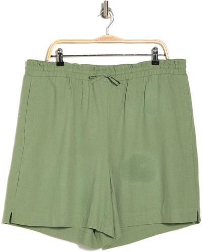 Vero Moda High Waist Paperbag Shorts - Green