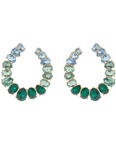 Anne Klein Crystal Oval Earrings - Blue