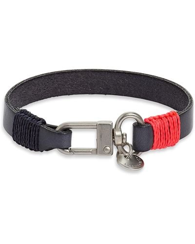 Caputo & Co. Leather Clip Bracelet - Black