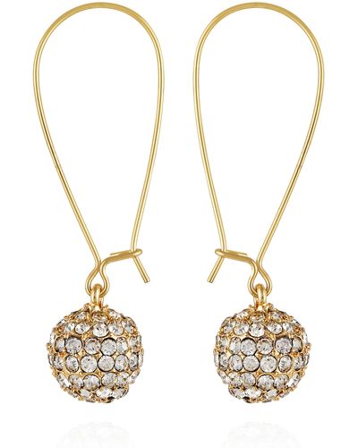 Tahari Crystal Ball Drop Earrings - Metallic