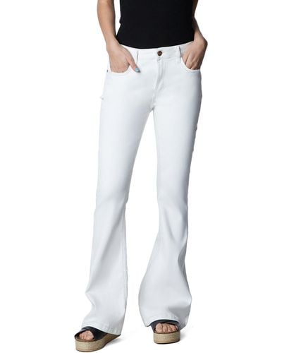 HINT OF BLU Fun Mid Rise Slim Flare Jeans - White