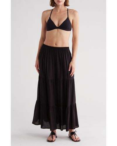 Boho Me Tiered Cover-up Skirt - Black