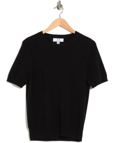 Magaschoni Short Sleeve Cashmere Sweater In Black At Nordstrom Rack