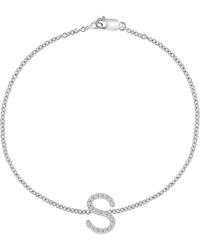Effy Sterling Silver Diamond Initial Bracelet - White