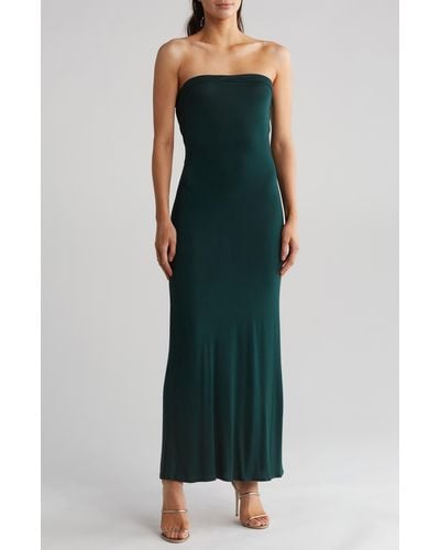 Go Couture Strapless Maxi Dress - Green