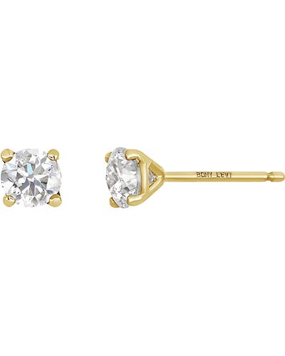 Bony Levy 14k Gold Prong Diamond Stud Earrings - Multicolor