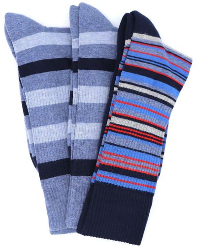 Lorenzo Uomo Assorted Crew Socks - Blue