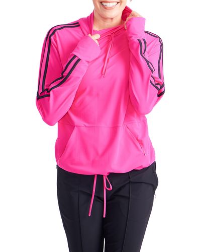 KINONA Funnel Neck Pullover Golf Sweatshirt - Pink