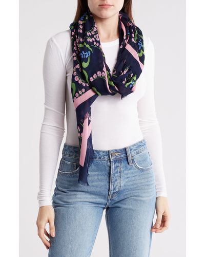 Kate Spade Picnic Floral Oblong Scarf - Blue