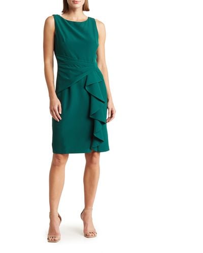Marina Cascade Short Dress - Green