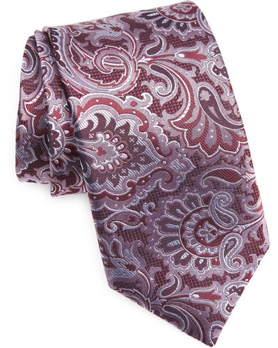 Canali Paisley Silk Tie - Purple