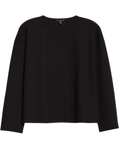 Eileen Fisher Boxy Knit Top In Black At Nordstrom Rack