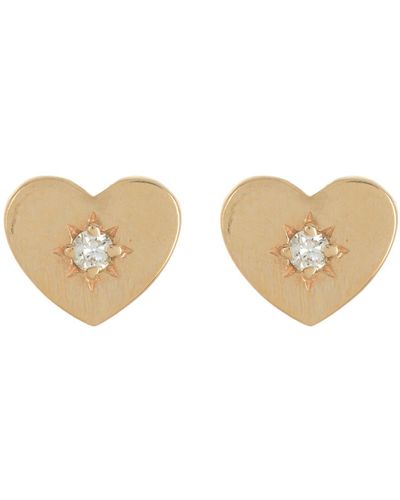 Anzie Jac+jo Icon Vintage Heart Stud Earrings - White