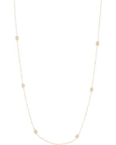 Bony Levy 14k Gold Flower Bead Station Necklace - White