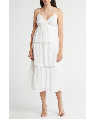 Wayf Tiered Camisole Dress - White