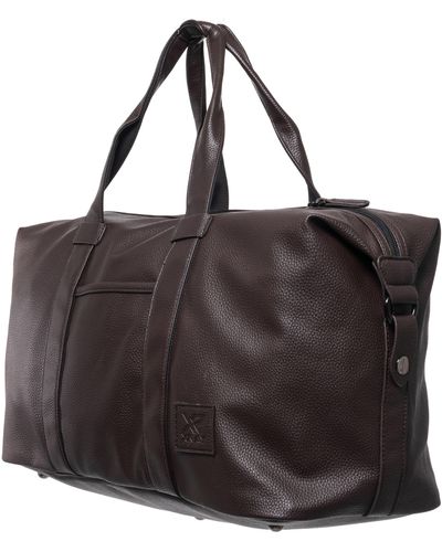 Xray Jeans Pebbled Faux Leather Travel Duffle Bag - Brown