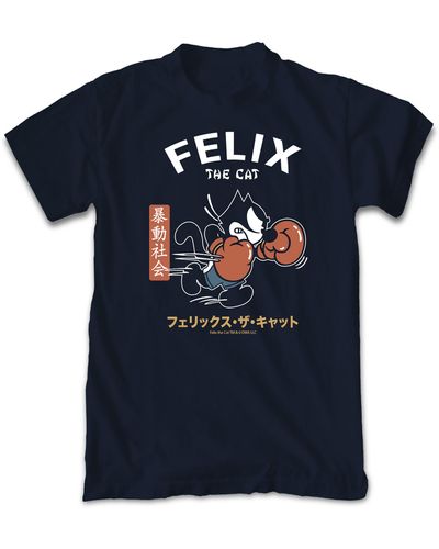 Riot Society Felix The Cat Fight Club Cotton Graphic Tee - Blue