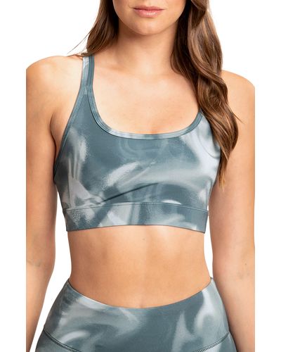 Threads For Thought Lotus Tide Pool Sports Bra - Blue