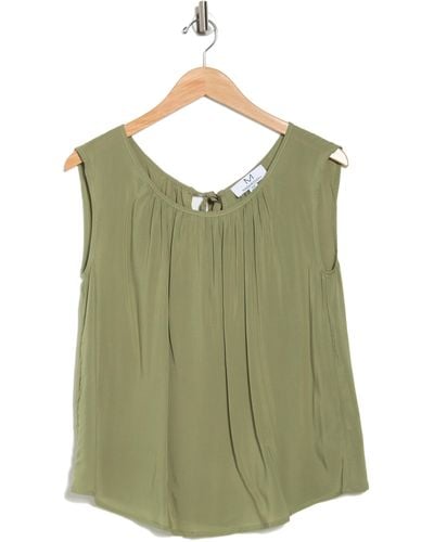 Magaschoni Sleeveless Crew Neck Woven Blouse In Sage At Nordstrom Rack - Green
