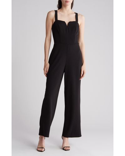 Bebe Wide Leg Jumpsuit - Black