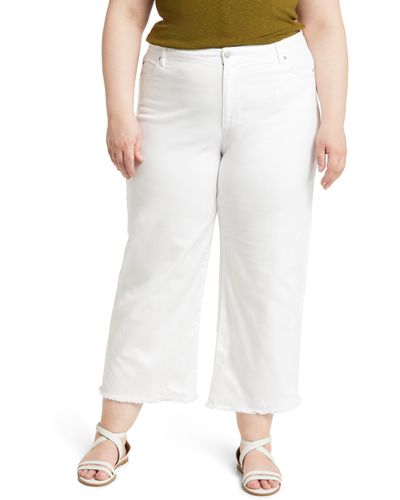 Eileen Fisher Crop Wide Leg Jeans - White