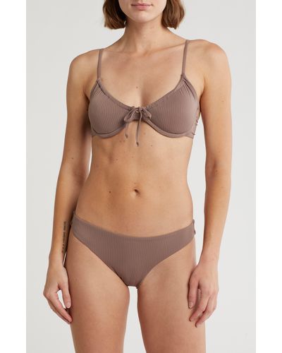 Nicole Miller Balconette Two-piece Bikini Swimsuit - Brown