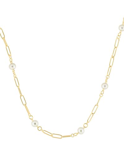 Effy 14k Gold Plated Sterling Silver 7mm Freshwater Pearl Station Necklace - White