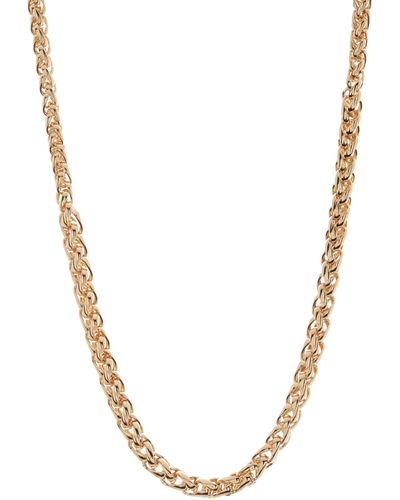 Nadri Entwine 18k Gold Plate Tapered Wheat Chain Collar Necklace - Metallic