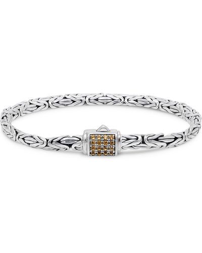 DEVATA Sterling Silver Semiprecious Stone Chain Bracelet - Multicolor