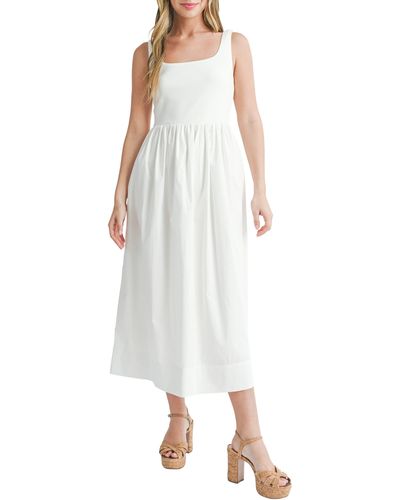Lush Fit & Flare Midi Dress - White