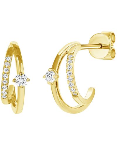 Ron Hami 14k Gold Diamond Huggie Earrings - Metallic