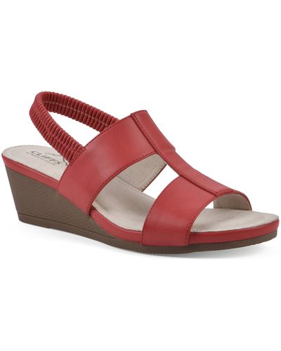 White Mountain Candea Slingback Wedge Sandal - Red