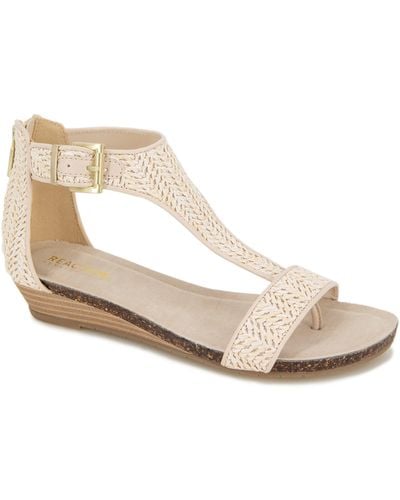 Kenneth Cole Great Gal T-strap Sandal - Natural
