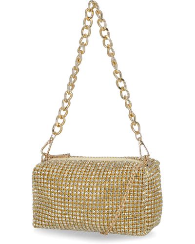 Jessica Mcclintock Shane Crystal Mesh Shoulder Bag - Metallic