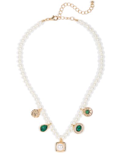 Natasha Couture Imitation Pearl Necklace - White