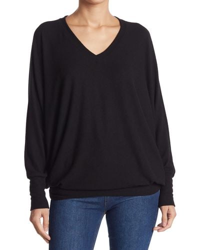 Go Couture Dolman Sleeve Tunic Sweater - Black