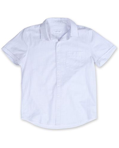 Vintage Summer Linen Short Sleeve Button Front Shirt In White At Nordstrom Rack