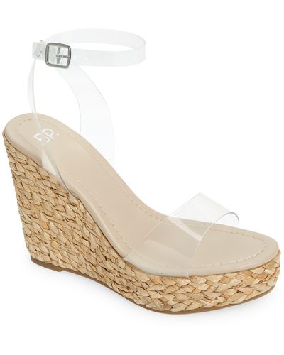 BP. Ginny Espadrille Ankle Strap Wedge Sandal - White