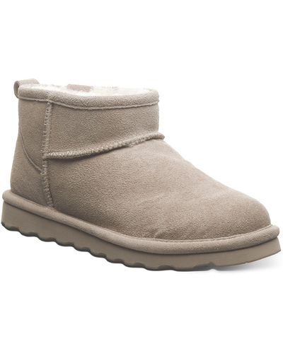 BEARPAW Shorty Genuine Shearling Lined Bootie - White