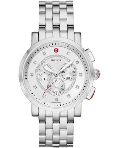 Michele Sport Sail Diamond Bracelet Watch - Gray