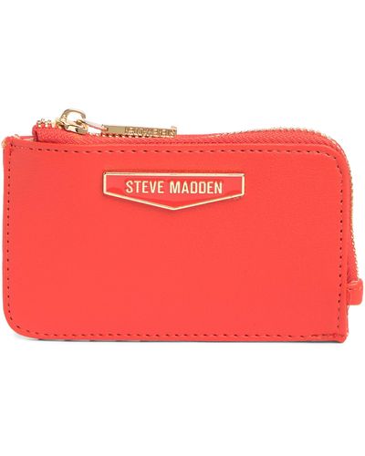 Steve Madden B Slim Zip Around Card Case In Poppy At Nordstrom Rack - Red