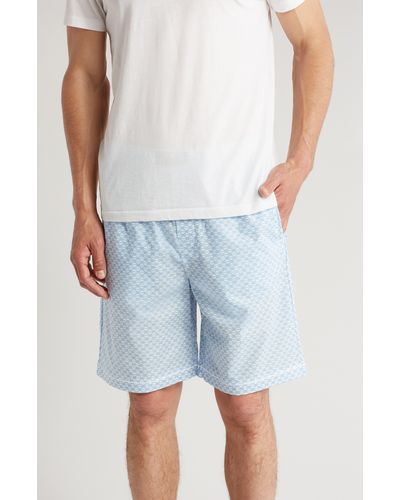 Ted Baker Luxe Cotton Poplin Pajama Shorts - Blue