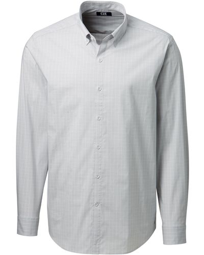 Cutter & Buck Soar Classic Fit Windowpane Check Shirt - Gray