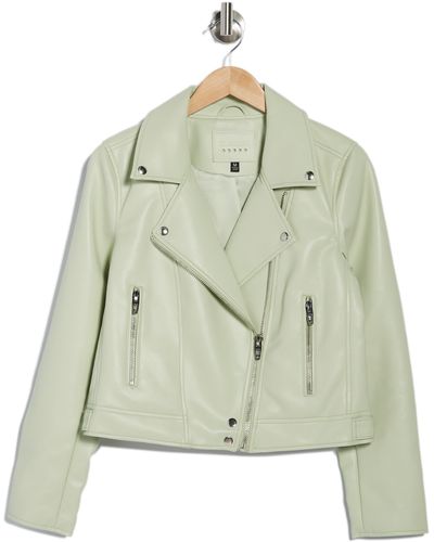 Blank NYC Good Vibes Faux Leather Moto Jacket In Mint Condition At Nordstrom Rack - Green