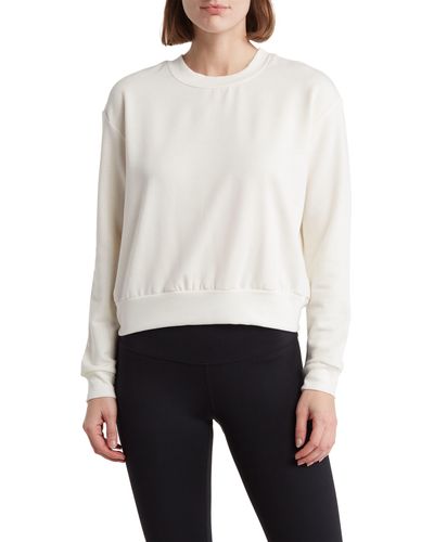 90 Degrees Missy Terry Brushed Long Sleeve - White