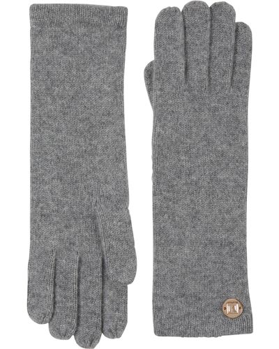 Bruno Magli Cashmere Jersey Knit Gloves - Gray