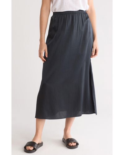 Eileen Fisher Silk & Organic Cotton Skirt - Black