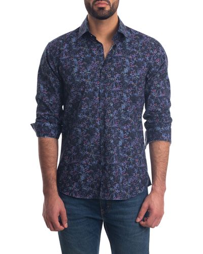 Jared Lang Floral Button-up Shirt - Blue