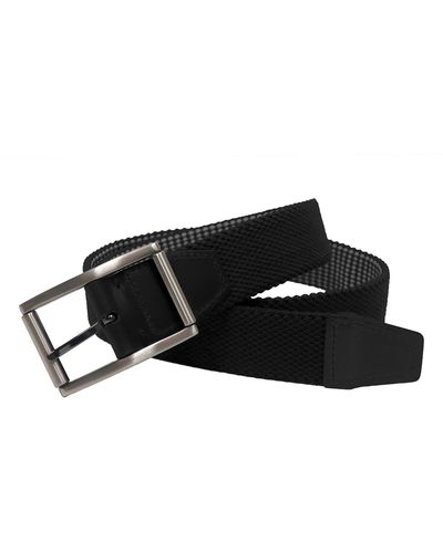 Boconi Reversible Elastic Braid Feather Edge Belt - Black